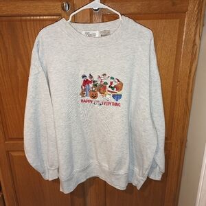 Vintage Laura Daniels Happy everything holidays Christmas sweatshirt Size 3X 3XL